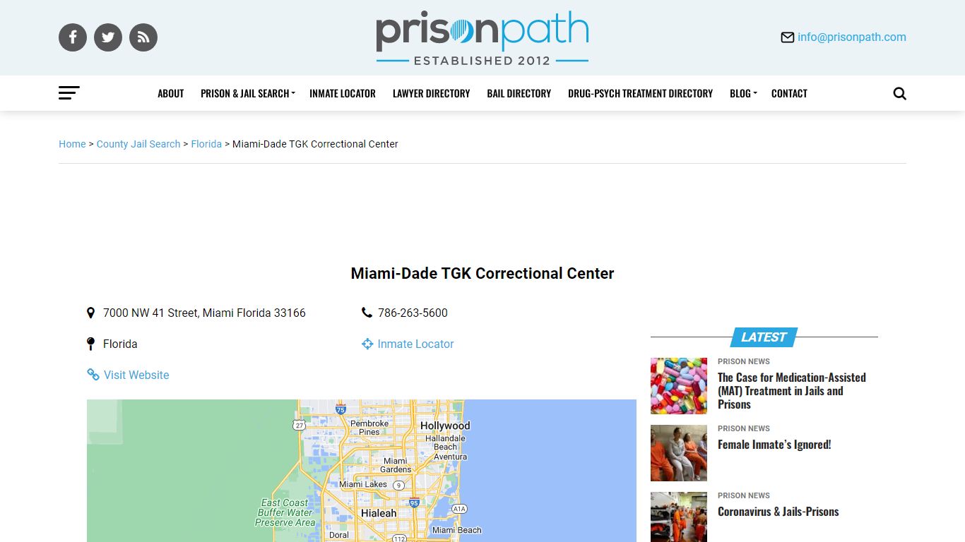 Miami-Dade TGK Correctional Center - Prison Inmate Search ...